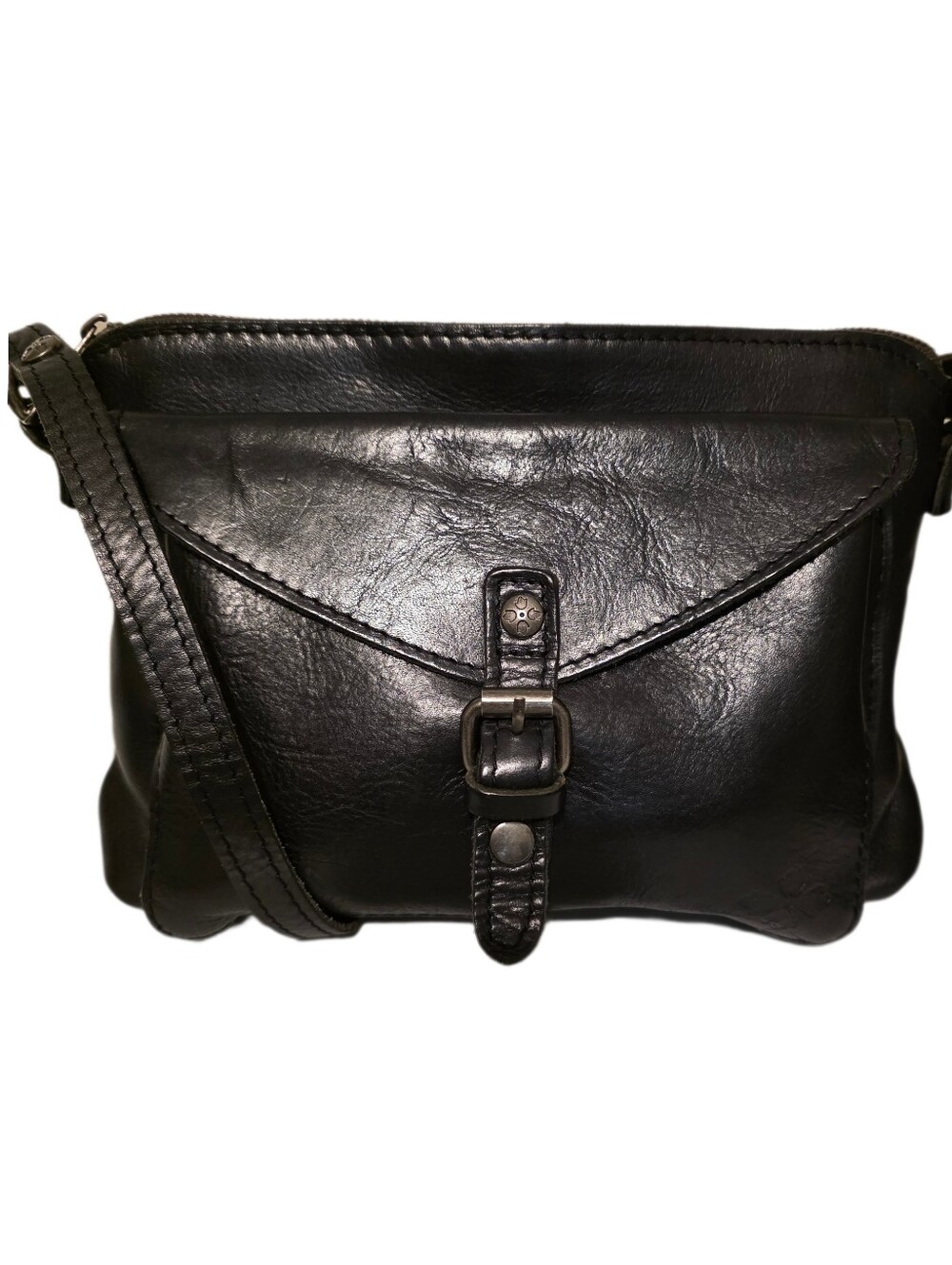 Patricia Nash Heritage Collection Avelino Black Leather Crossbody Organizer EUC